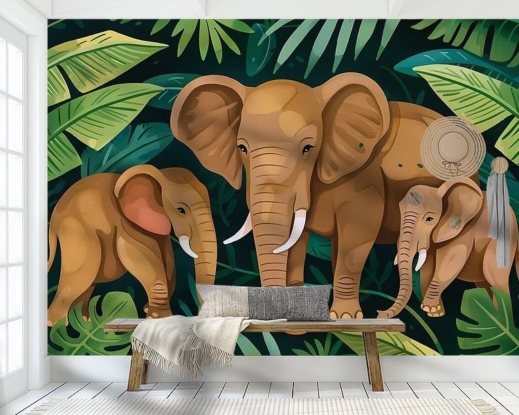 Voorbeeld van het werk in een kamer