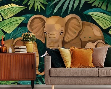 Voorbeeld van het werk in een kamer