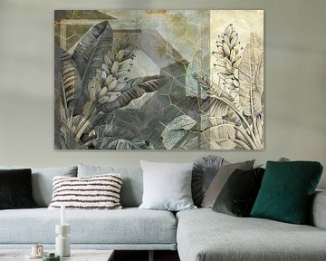 Botanische bananenblad collage van Vlindertuin-Art