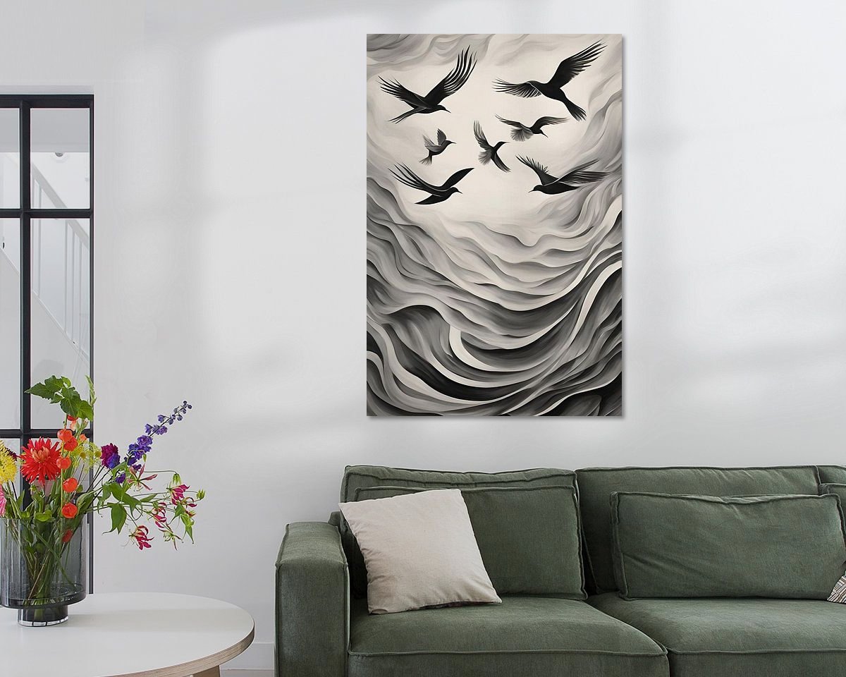 Voorbeeld van het werk in een kamer