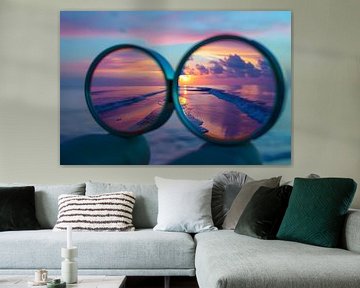 Reflection of sunset in spectacle lenses by Art & Soul Creations