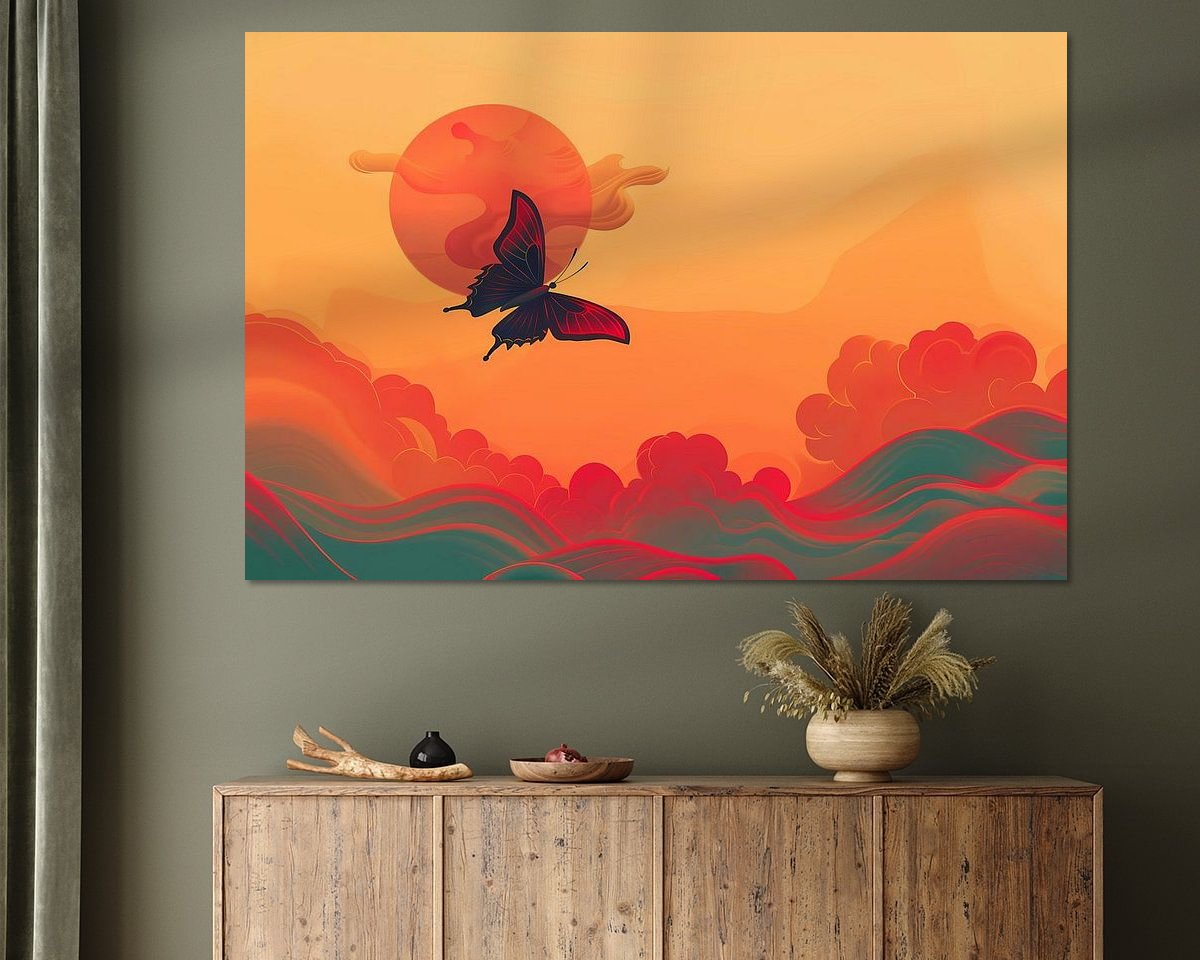 Voorbeeld van het werk in een kamer