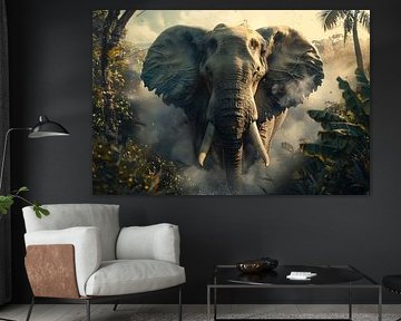 Majestic elephant in misty morning by Art & Soul Creations