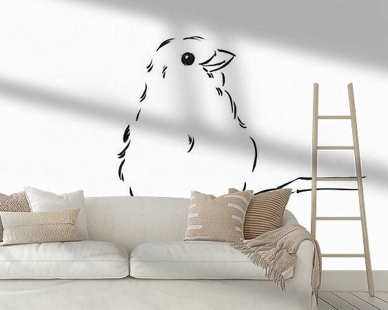 Voorbeeld van het werk in een kamer