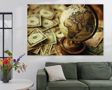 Globe op geld van Art & Soul Creations