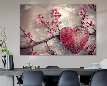 Rood Hart op Tak van Art & Soul Creations