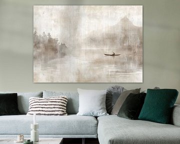 Landschap Schilderij | Reflections of Tranquil Solitude van Modern Collection