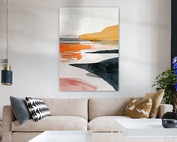Landschap Scandinavisch kleurrijk schilderij van Modern Collection