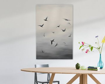 Vogels Over De Zee Schilderij van ComfortQ