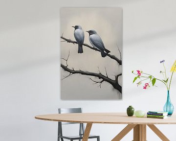 Bewuste Liefde Duiven Schilderij van ComfortQ