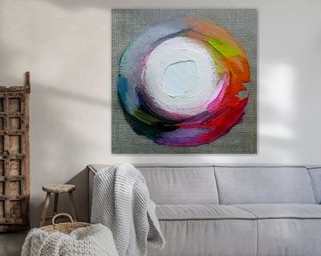 Modern Abstract - Serie Cirkels op linnen - 6 van Studio Pieternel