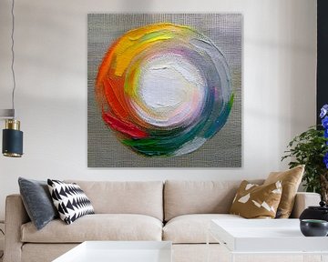 Modern Abstracte - Serie Cirkels op linnen -1 van Studio Pieternel