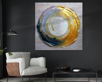 Modern Abstract in grijs en goud van Studio Pieternel