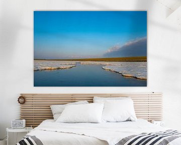 Poolijs en zeelandschap op de zandplaten in de Waddenzee van Sjoerd van der Wal Fotografie