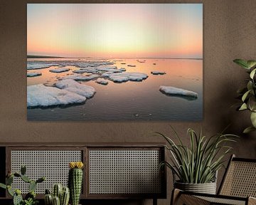 Poolijs en zeelandschap op de zandplaten in de Waddenzee van Sjoerd van der Wal Fotografie