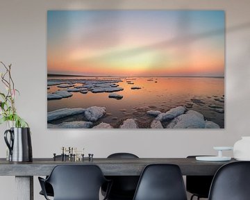 Poolijs en zeelandschap op de zandplaten in de Waddenzee van Sjoerd van der Wal Fotografie