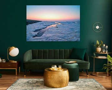 Poolijs en zeelandschap op de zandplaten in de Waddenzee van Sjoerd van der Wal Fotografie