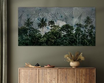 Geheimzinnig palmboom bos bij nacht van Vlindertuin-Art
