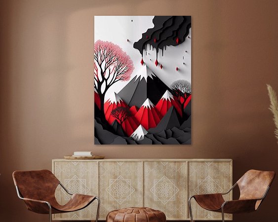 Voorbeeld van het werk in een kamer