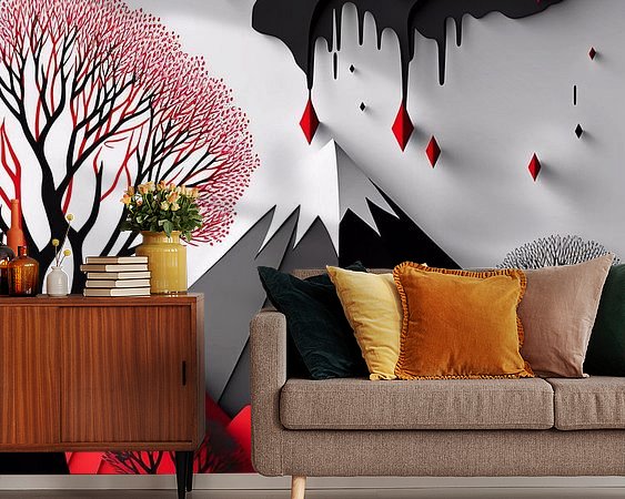 Voorbeeld van het werk in een kamer