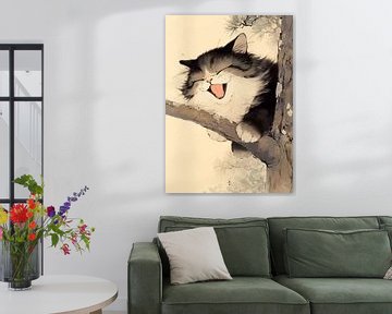 Cute Kitten on Tree by MIROKKU