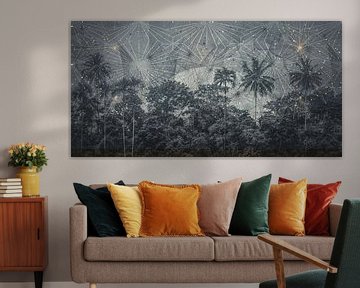 Palmbos onder sterrenhemel landschap van Vlindertuin-Art