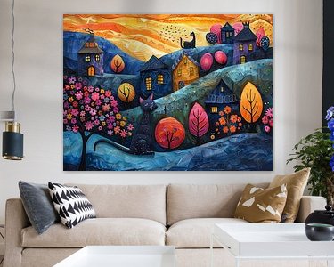 Voorbeeld van het werk in een kamer