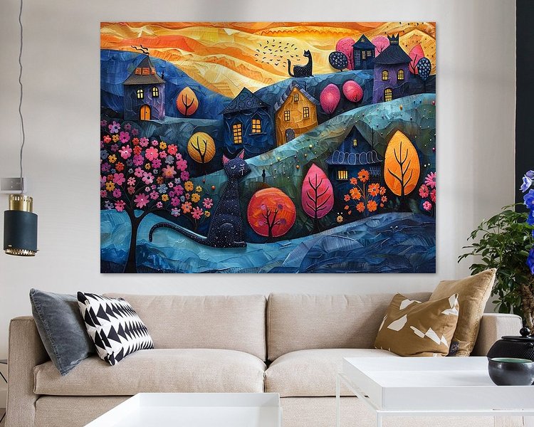 Voorbeeld van het werk in een kamer