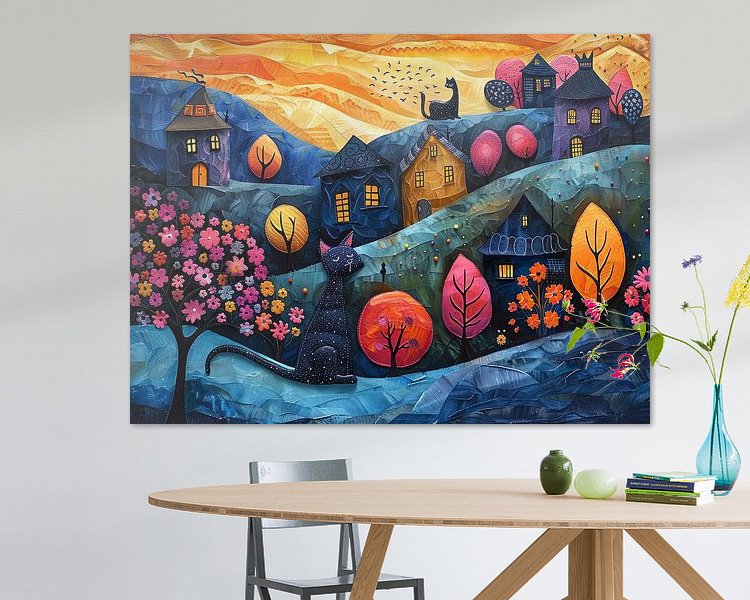 Voorbeeld van het werk in een kamer