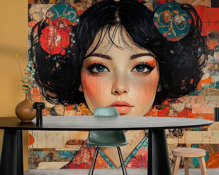 Voorbeeld van het werk in een kamer