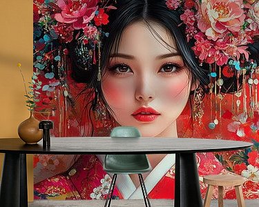 Voorbeeld van het werk in een kamer