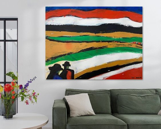 Voorbeeld van het werk in een kamer