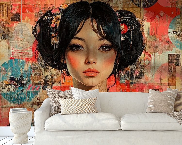 Voorbeeld van het werk in een kamer