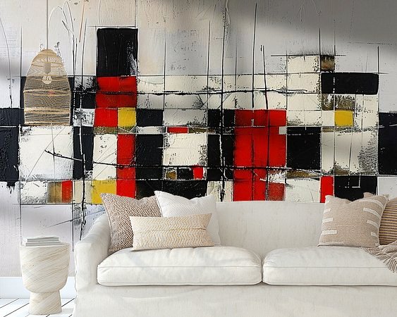 Voorbeeld van het werk in een kamer