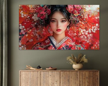 Voorbeeld van het werk in een kamer