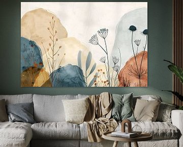 Abstracte bloemen in zachte natuurlijke kleuren van Art & Soul Creations