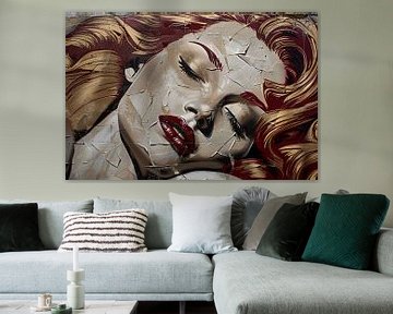 Portret van een vrouw in Art Nouveau-stijl van Art & Soul Creations