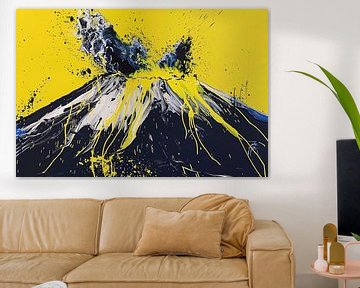 Abstracte weergave van uitbarstende vulkaan van Art & Soul Creations