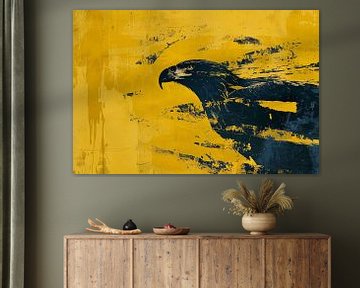 Moderne abstracte adelaar op gele achtergrond van Art & Soul Creations
