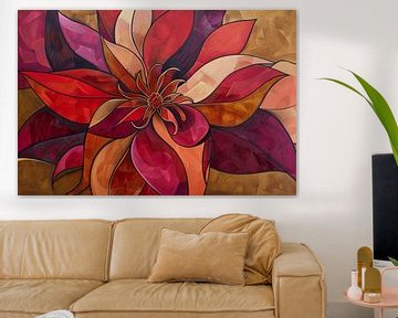 Abstracte kleurrijke bloem met warme tinten van Art & Soul Creations