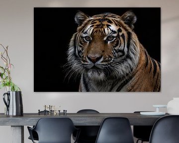 Portret van tijger met intense blik van Art & Soul Creations