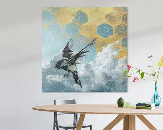 Voorbeeld van het werk in een kamer