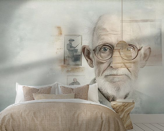 Voorbeeld van het werk in een kamer