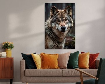 Detailed realistic portrait of a wolf by Art & Soul Creations