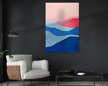 Abstract kleurrijk landschap met golvende heuvels van Art & Soul Creations