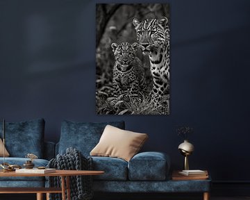 Moederluipaard met jong in de natuur van Art & Soul Creations
