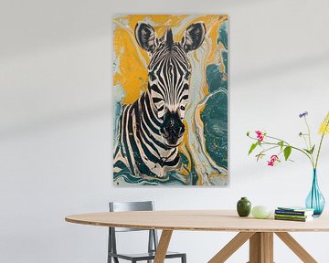 Abstracte zebra met dynamische kleurenpatronen van Art & Soul Creations