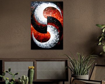 Abstracte kunst in dynamische kleuren en vormen van Art & Soul Creations