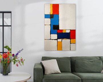Geometric abstract artwork with colourful planes by Art & Soul Creations