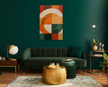 Abstract geometric painting with vibrant colours by Art & Soul Creations